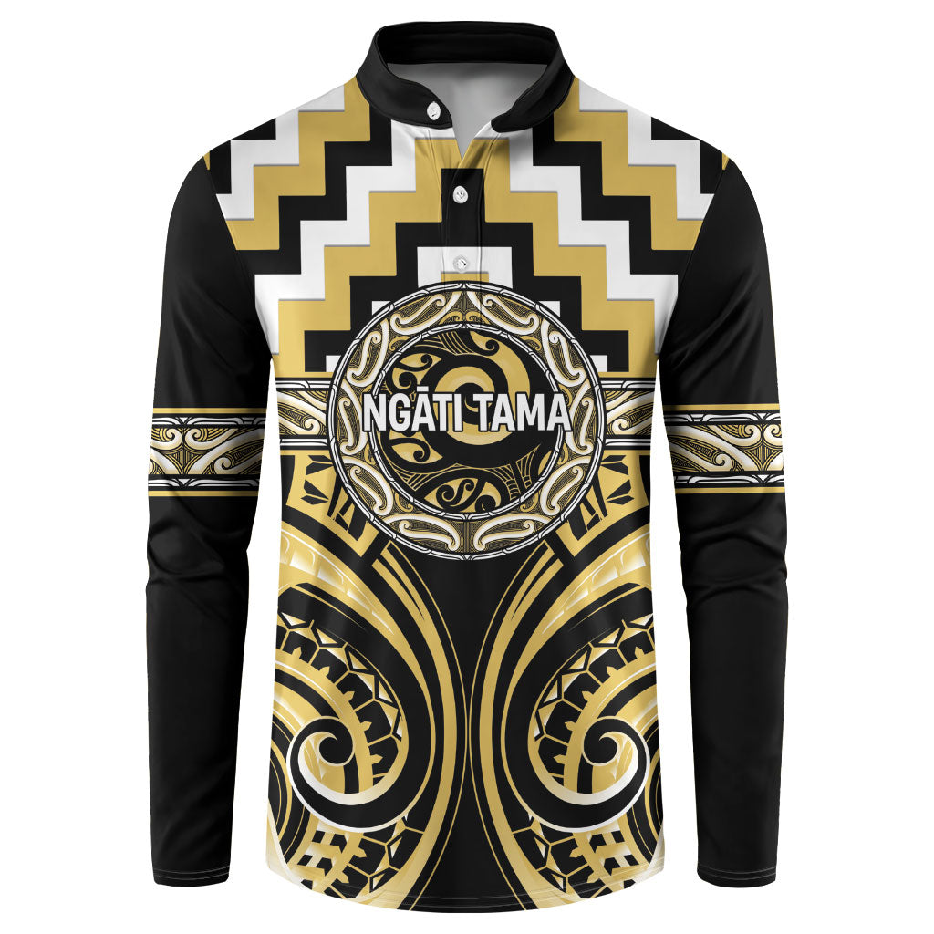Aotearoa Ngati Tama Personalised Button Sweatshirt Maori Iwi Poutama Puhoro Tattoo LT14 Yellow - Polynesian Pride