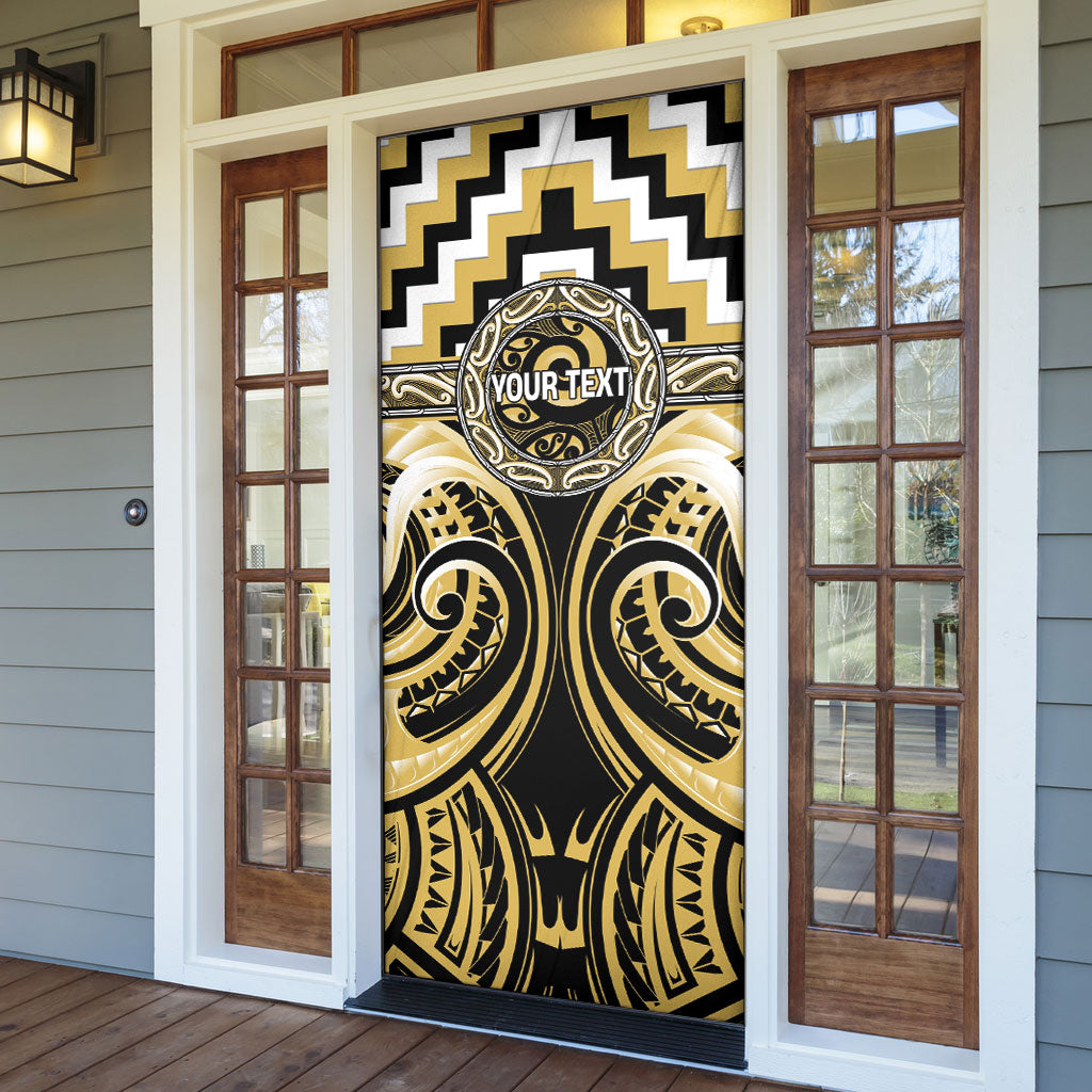 Aotearoa Ngati Tama Personalised Door Cover Maori Iwi Poutama Puhoro Tattoo LT14 - Polynesian Pride