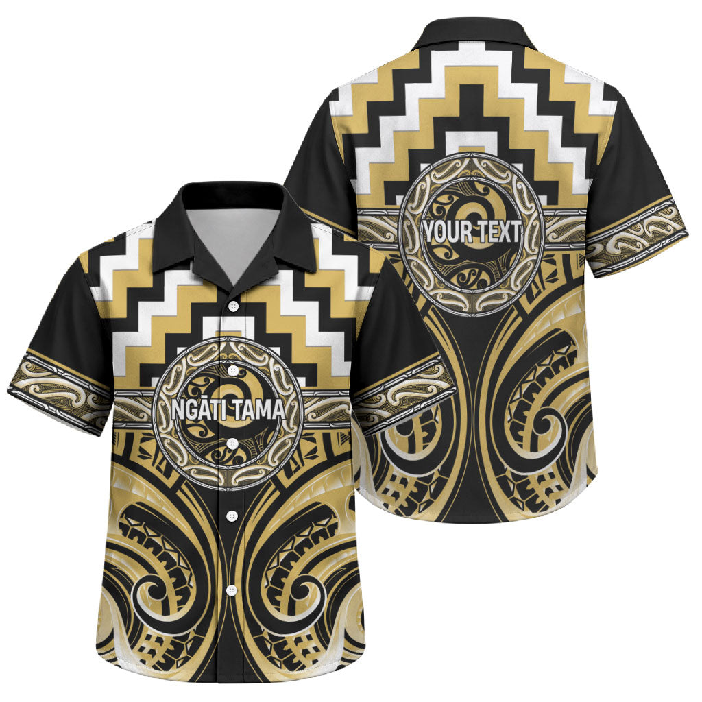 Aotearoa Ngati Tama Personalised Family Matching Mermaid Dress and Hawaiian Shirt Maori Iwi Poutama Puhoro Tattoo LT14 Son's Shirt Yellow - Polynesian Pride