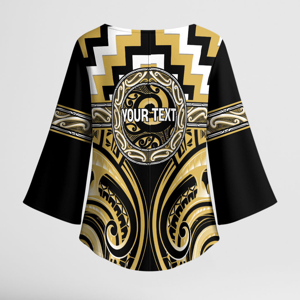 Aotearoa Ngati Tama Personalised Kimono Sleeve Blouse Maori Iwi Poutama Puhoro Tattoo LT14 - Polynesian Pride