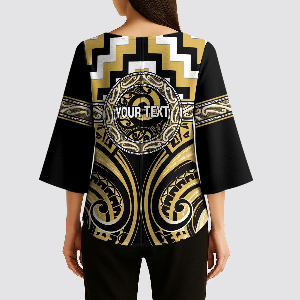 Aotearoa Ngati Tama Personalised Kimono Sleeve Blouse Maori Iwi Poutama Puhoro Tattoo LT14 - Polynesian Pride