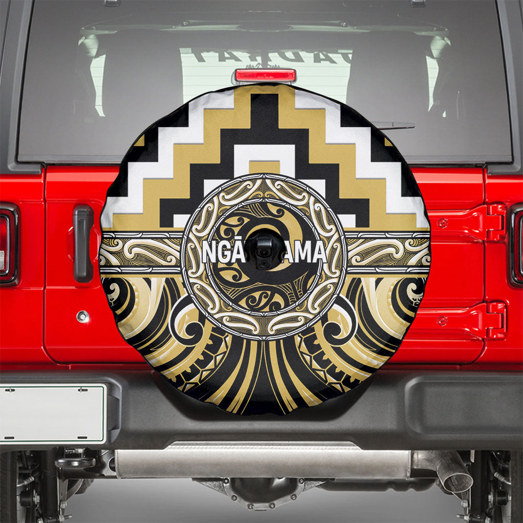 Aotearoa Ngati Tama Spare Tire Cover Maori Iwi Poutama Puhoro Tattoo LT14 - Polynesian Pride