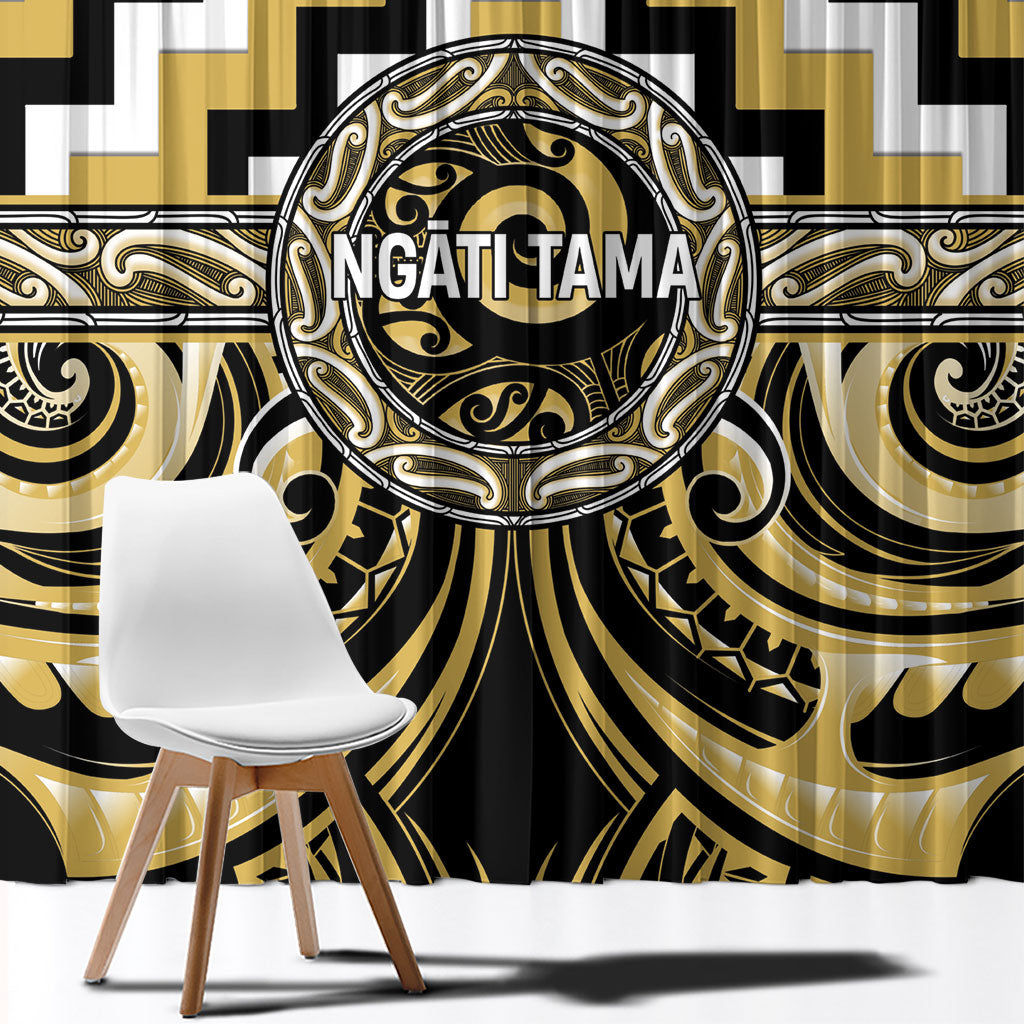 Aotearoa Ngati Tama Window Curtain Maori Iwi Poutama Puhoro Tattoo LT14 - Polynesian Pride