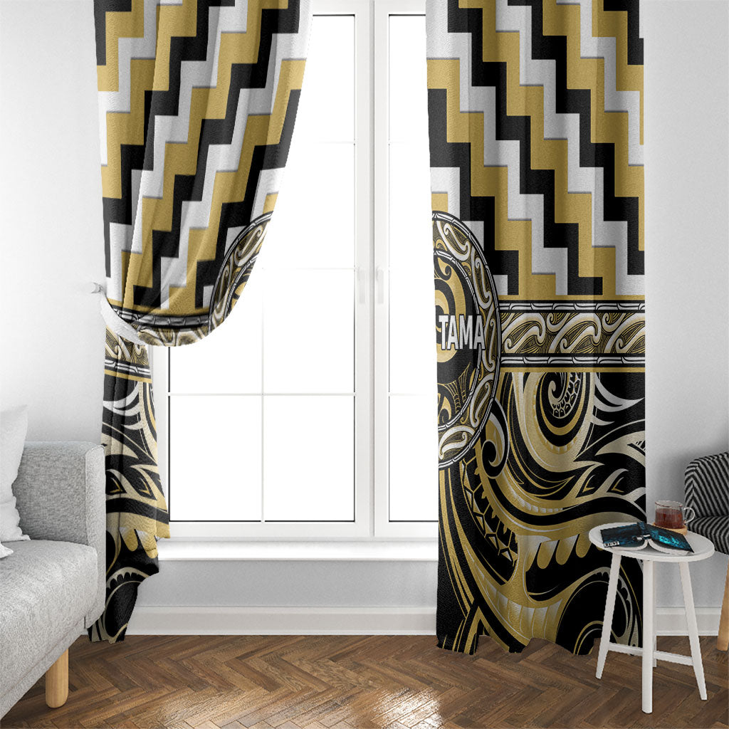 Aotearoa Ngati Tama Window Curtain Maori Iwi Poutama Puhoro Tattoo LT14 - Polynesian Pride