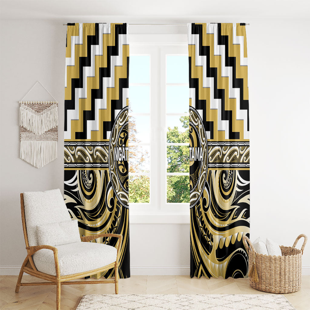 Aotearoa Ngati Tama Window Curtain Maori Iwi Poutama Puhoro Tattoo LT14 - Polynesian Pride