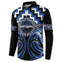 Aotearoa Ngati Ruanui Personalised Button Sweatshirt Maori Iwi Poutama Puhoro Tattoo LT14 - Polynesian Pride