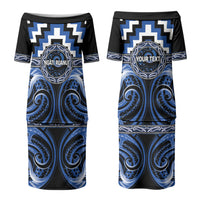 Aotearoa Ngati Ruanui Personalised Couples Matching Puletasi and Hawaiian Shirt Maori Iwi Poutama Puhoro Tattoo LT14 - Polynesian Pride