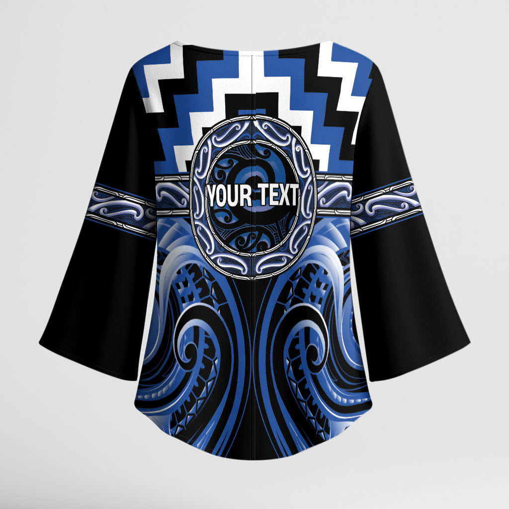 Aotearoa Ngati Ruanui Personalised Kimono Sleeve Blouse Maori Iwi Poutama Puhoro Tattoo LT14 - Polynesian Pride