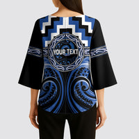 Aotearoa Ngati Ruanui Personalised Kimono Sleeve Blouse Maori Iwi Poutama Puhoro Tattoo LT14 - Polynesian Pride