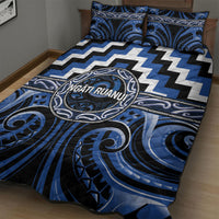 Aotearoa Ngati Ruanui Quilt Bed Set Maori Iwi Poutama Puhoro Tattoo LT14 - Polynesian Pride