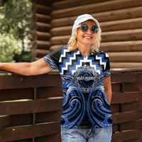 Aotearoa Ngati Ruanui Personalised Women Polo Shirt Maori Iwi Poutama Puhoro Tattoo LT14 - Polynesian Pride