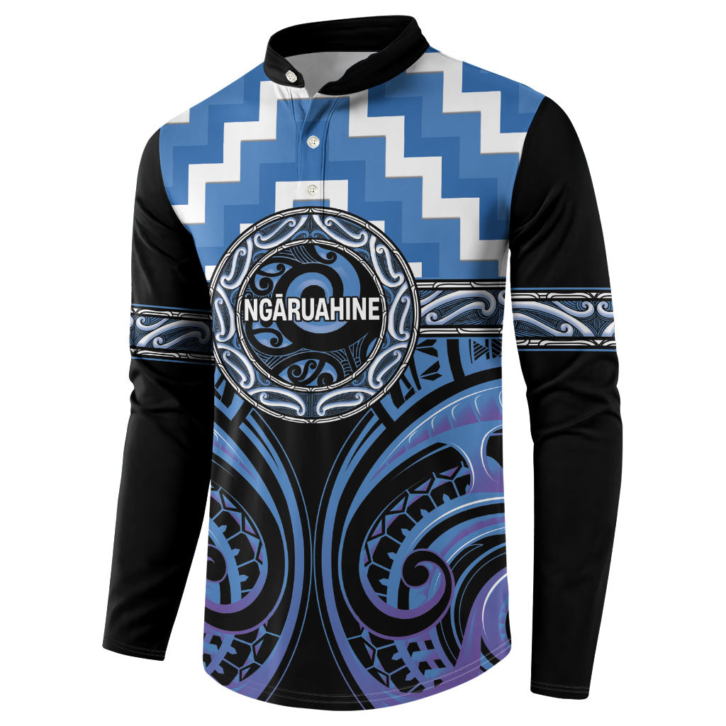 Aotearoa Ngaruahine Personalised Button Sweatshirt Maori Iwi Poutama Puhoro Tattoo LT14 - Polynesian Pride