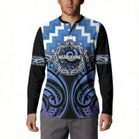 Aotearoa Ngaruahine Personalised Button Sweatshirt Maori Iwi Poutama Puhoro Tattoo LT14 - Polynesian Pride