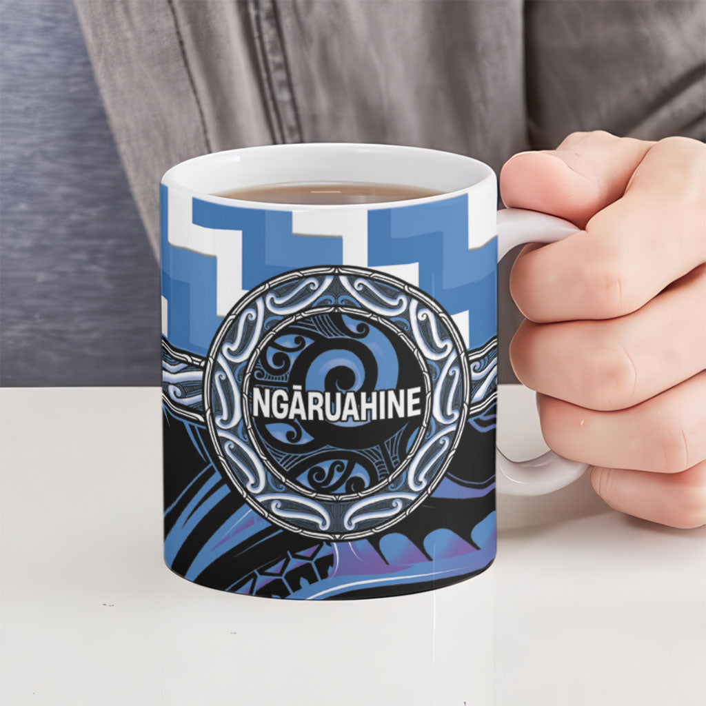 Aotearoa Ngaruahine Personalised Ceramic Mug Maori Iwi Poutama Puhoro Tattoo LT14 - Polynesian Pride