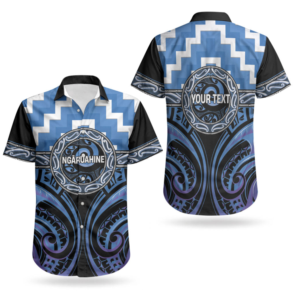 Aotearoa Ngaruahine Personalised Couples Matching Puletasi and Hawaiian Shirt Maori Iwi Poutama Puhoro Tattoo LT14 - Polynesian Pride