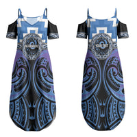 Aotearoa Ngaruahine Personalised Couples Matching Summer Maxi Dress and Hawaiian Shirt Maori Iwi Poutama Puhoro Tattoo LT14 - Polynesian Pride