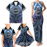Aotearoa Ngaruahine Personalised Family Matching Tank Maxi Dress and Hawaiian Shirt Maori Iwi Poutama Puhoro Tattoo LT14 - Polynesian Pride