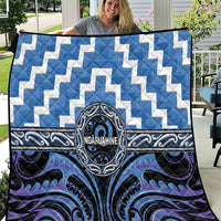 Aotearoa Ngaruahine Quilt Maori Iwi Poutama Puhoro Tattoo LT14 Blue - Polynesian Pride