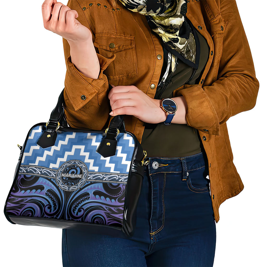 Aotearoa Ngaruahine Shoulder Handbag Maori Iwi Poutama Puhoro Tattoo LT14 - Polynesian Pride