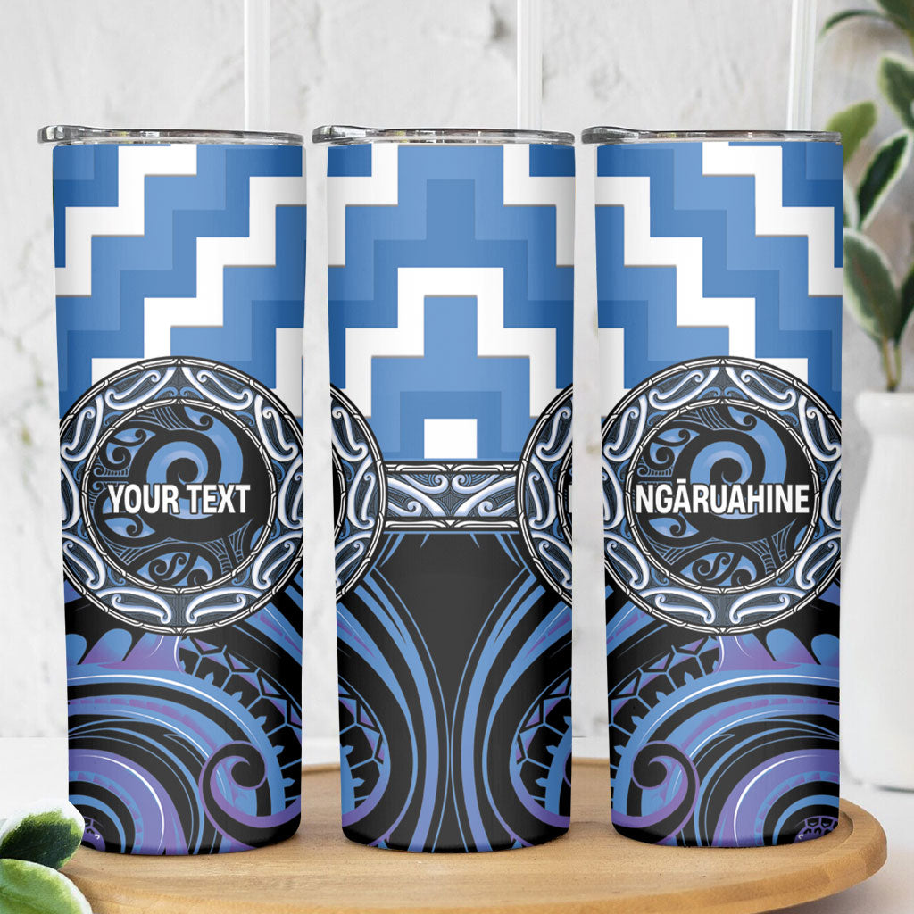 Aotearoa Ngaruahine Personalised Skinny Tumbler Maori Iwi Poutama Puhoro Tattoo LT14 - Polynesian Pride