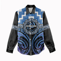 Aotearoa Ngaruahine Personalised Women Casual Shirt Maori Iwi Poutama Puhoro Tattoo LT14 - Polynesian Pride