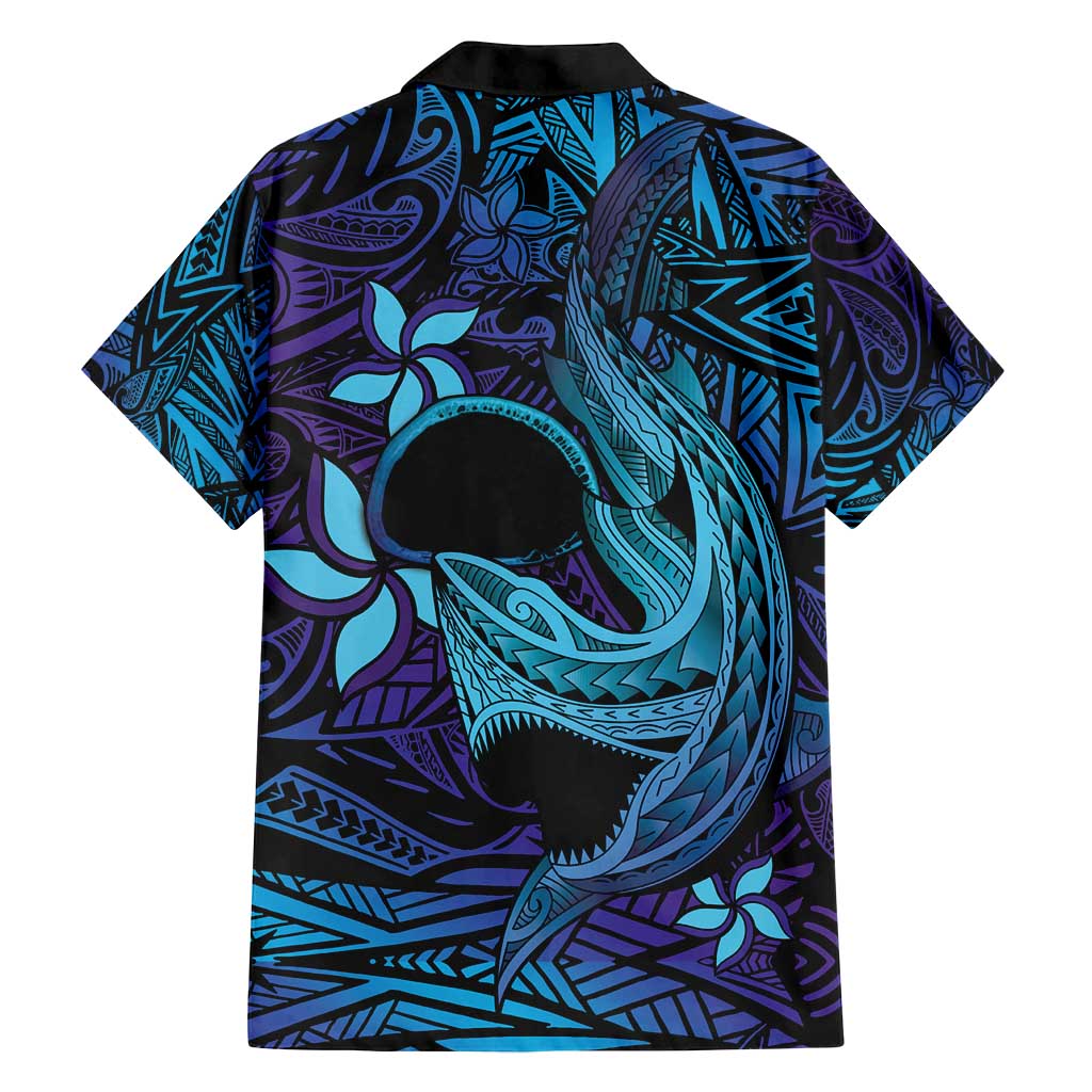 Nukuoro Atoll Family Matching Tank Maxi Dress and Hawaiian Shirt Polynesian Shark Tattoo Purple Gradient Vibes