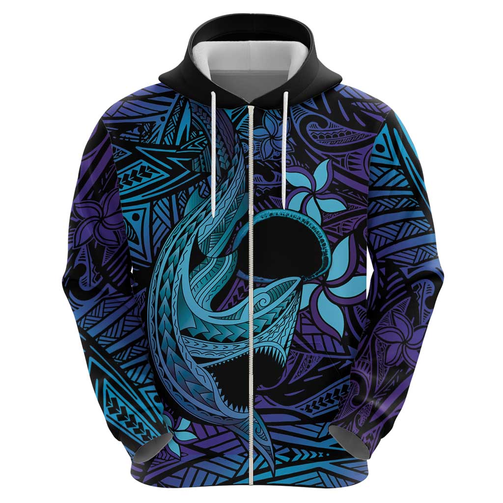 Nukuoro Atoll Hoodie Polynesian Shark Tattoo Purple Gradient Vibes