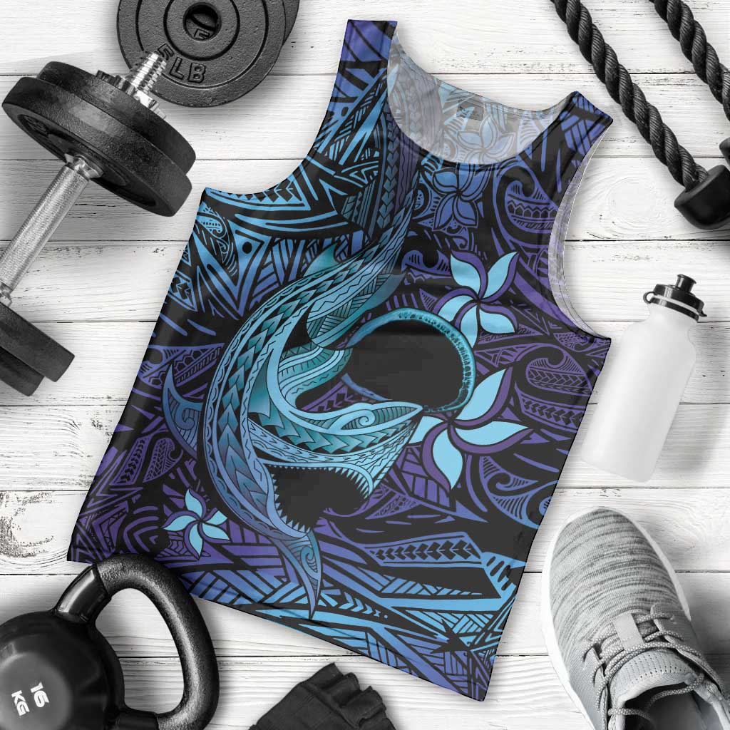 Nukuoro Atoll Men Tank Top Polynesian Shark Tattoo Purple Gradient Vibes