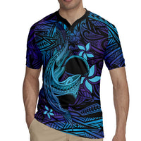 Nukuoro Atoll Rugby Jersey Polynesian Shark Tattoo Purple Gradient Vibes