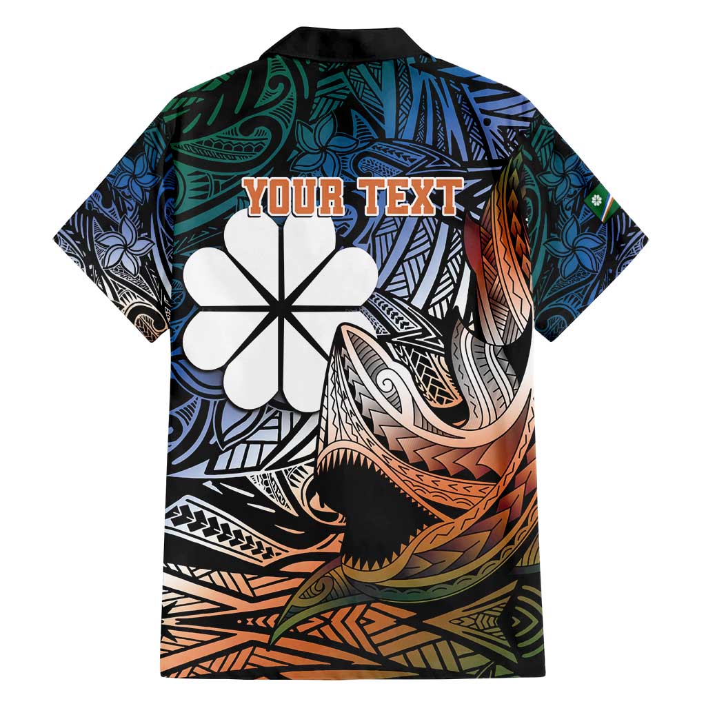 Personalised Kwajalein Atoll Family Matching Tank Maxi Dress and Hawaiian Shirt Polynesian Shark Tattoo Gradient Vibes