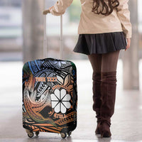 Personalised Kwajalein Atoll Luggage Cover Polynesian Shark Tattoo Gradient Vibes