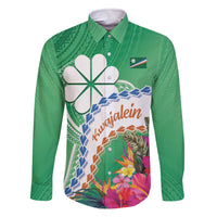 Marshall Islands Kwajalein Atoll Family Matching Off Shoulder Short Dress and Hawaiian Shirt Curves Polynesian Mix Tropical Flowers