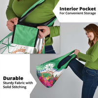 Marshall Islands Kwajalein Atoll Grocery Bag Curves Polynesian Mix Tropical Flowers