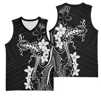 Black Hawaii Basketball Jersey Hammerhead Shark Tattoo Curve Polynesian - Polynesian Pride