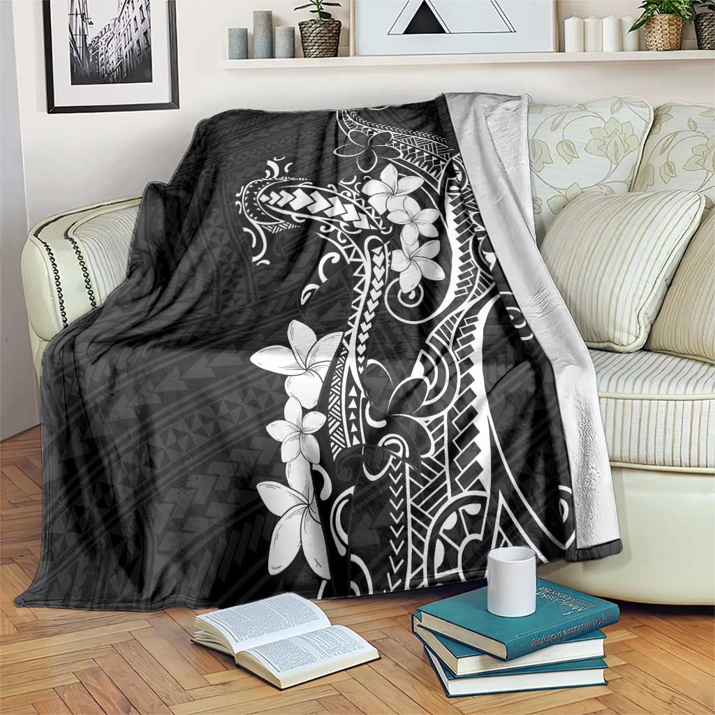 Black Hawaii Blanket Hammerhead Shark Tattoo Curve Polynesian - Polynesian Pride