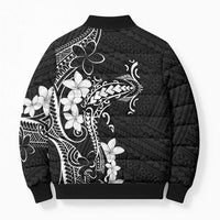 Black Hawaii Bomber Puffer Jacket Hammerhead Shark Tattoo Curve Polynesian - Polynesian Pride