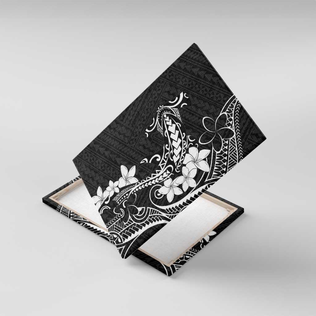 Black Hawaii Canvas Wall Art Hammerhead Shark Tattoo Curve Polynesian - Polynesian Pride