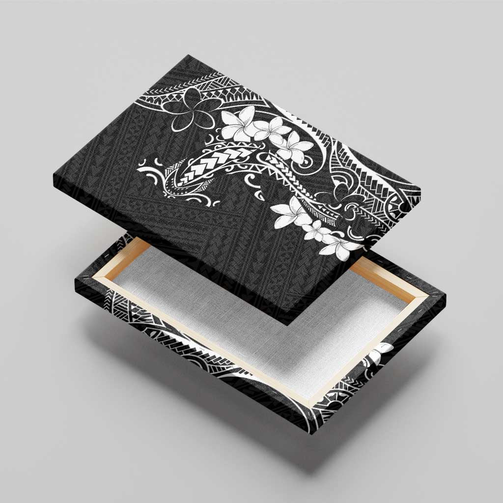 Black Hawaii Canvas Wall Art Hammerhead Shark Tattoo Curve Polynesian - Polynesian Pride