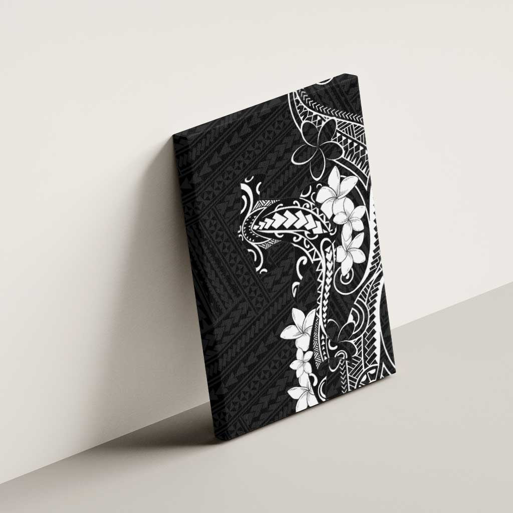 Black Hawaii Canvas Wall Art Hammerhead Shark Tattoo Curve Polynesian - Polynesian Pride