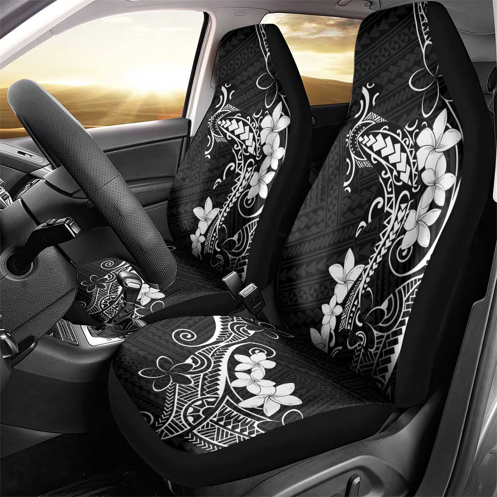Black Hawaii Car Seat Cover Hammerhead Shark Tattoo Curve Polynesian - Polynesian Pride