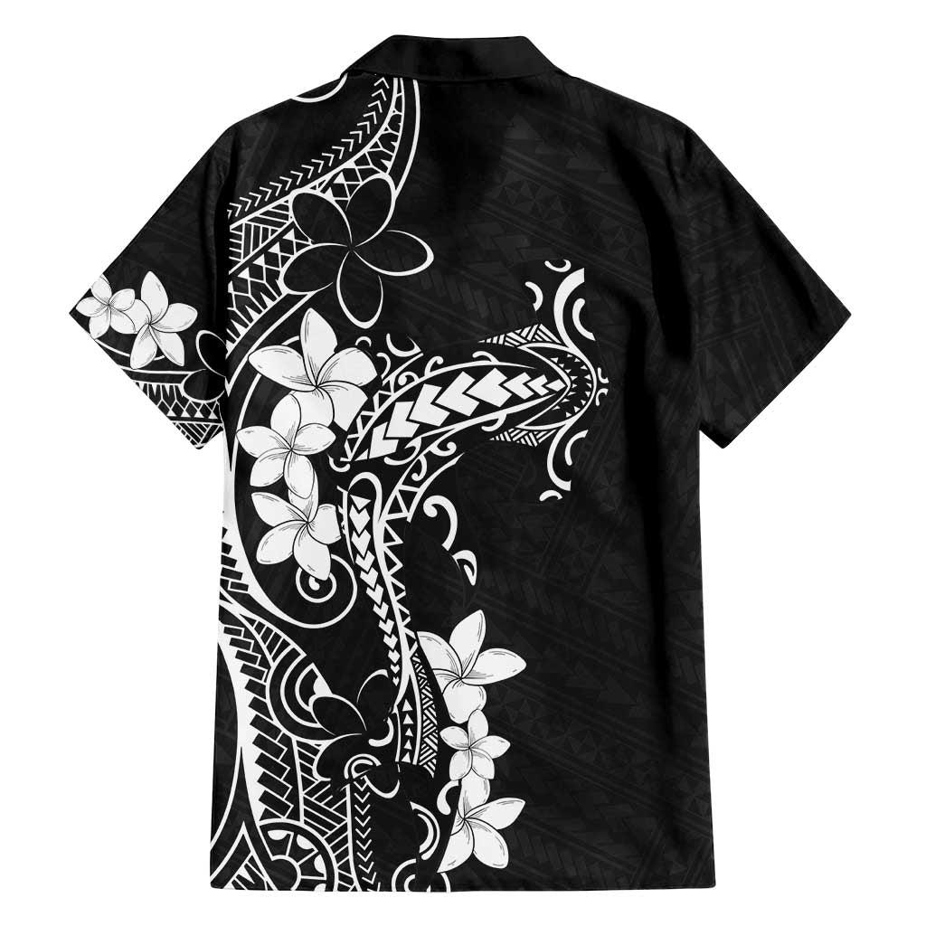 Black Hawaii Family Matching Summer Maxi Dress and Hawaiian Shirt Hammerhead Shark Tattoo Curve Polynesian - Polynesian Pride