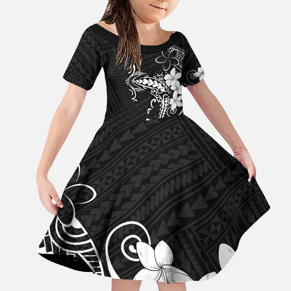Black Hawaii Family Matching Tank Maxi Dress and Hawaiian Shirt Hammerhead Shark Tattoo Curve Polynesian - Polynesian Pride