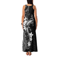 Black Hawaii Family Matching Tank Maxi Dress and Hawaiian Shirt Hammerhead Shark Tattoo Curve Polynesian - Polynesian Pride