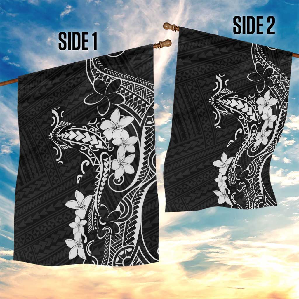Black Hawaii Garden Flag Hammerhead Shark Tattoo Curve Polynesian - Polynesian Pride