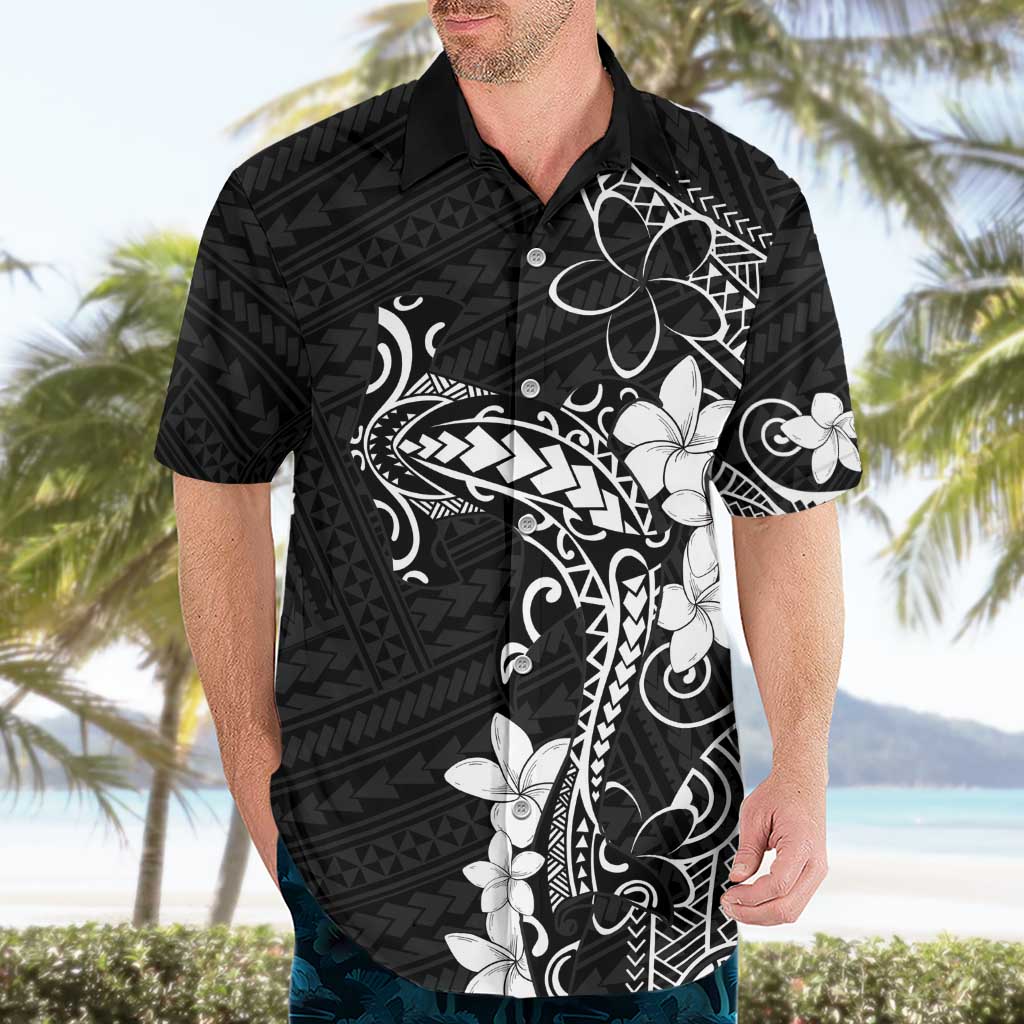 Black Hawaii Hawaiian Shirt Hammerhead Shark Tattoo Curve Polynesian LT14 - Polynesian Pride