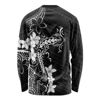 Black Hawaii Long Sleeve Shirt Hammerhead Shark Tattoo Curve Polynesian - Polynesian Pride