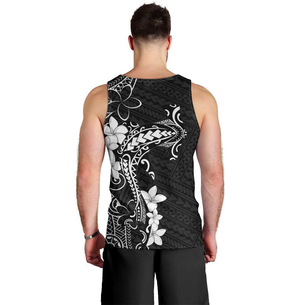 Black Hawaii Men Tank Top Hammerhead Shark Tattoo Curve Polynesian - Polynesian Pride
