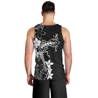Black Hawaii Men Tank Top Hammerhead Shark Tattoo Curve Polynesian - Polynesian Pride