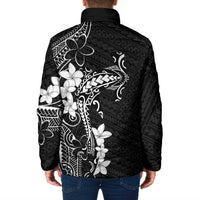 Black Hawaii Padded Jacket Hammerhead Shark Tattoo Curve Polynesian - Polynesian Pride
