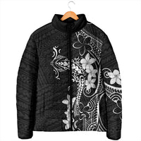 Black Hawaii Padded Jacket Hammerhead Shark Tattoo Curve Polynesian - Polynesian Pride